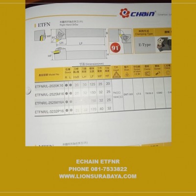 Jual Holder Bubut ETFNR ( TNMG1604 ) Merk Echain