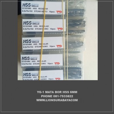 Jual mata bor hss 6mm merk YG-1