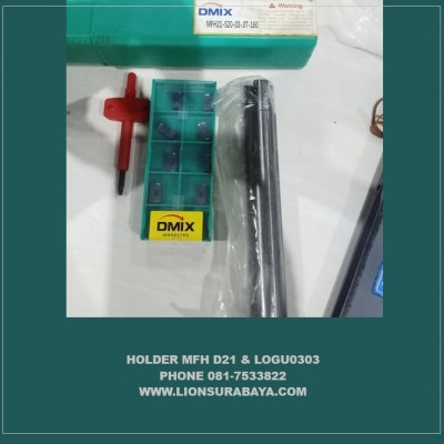 Jual paket holder milling MFH D21 include insert LOGU0303 merk DMIX