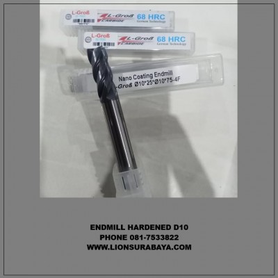 Jual endmill hardened D10 HRC 68 merk L-grob