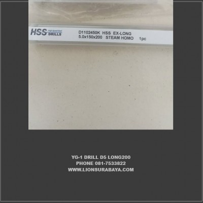 Jual mata bor extra long D5 Long200 Merk YG-1