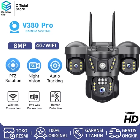 CAMERACITY Kamera CCTV 3 Lens 10 Zoom Outdoor IP65 Waterproof Dorongan Informasi Alarm Cerdas Cameracity Official Store