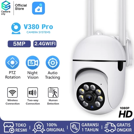CAMERACITY V380 PRO CCTV Smart WiFi Kamera Jarak Jauh Full HD PTZ View 360° Autio Tracking Connect Cameracity Official Store