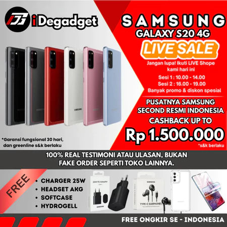SEIN | Samsung Galaxy S20 8/128GB Second Fullset Mulus Original Elegan Original Garansi Resmi Ideponsel Store