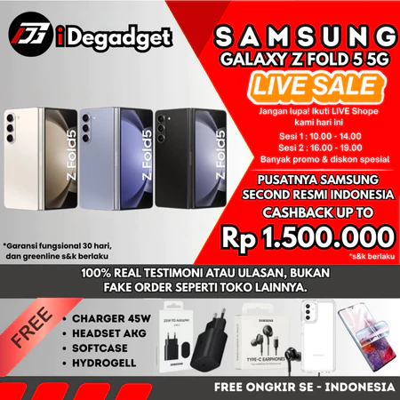 SAMSUNG GALAXY Z FOLD & FLIP 5 | 4 | 3 5G SEIN 12/1TB 12/512GB 12/256GB Second Fullset Mulus Elegan Original Garansi Resmi Ideponsel Store
