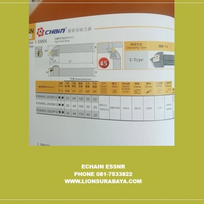 Jual Holder Bubut Luar ESSNR ( SNMG1204 ) Merk Echain
