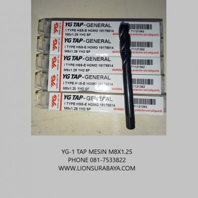 Jual tap mesin spiral M8x1.25 ( T1121 ) merk YG-1