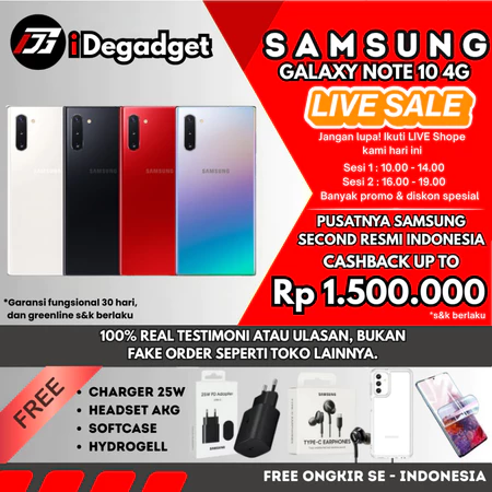 SEIN | Samsung Note 10+ Plus 12/512GB 256GB | Note 10 8/256GB | Note 9 6/128GB Second Resmi Fullset Mulus Ideponsel Gadget Store