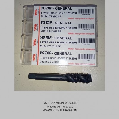 Jual tap mesin spiral M12X1.75 (T1121) merk YG-1