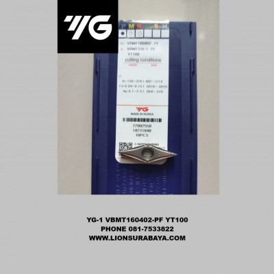 Jual Insert Bubut Cermet VBMT160402-PF YT100 Merk YG-1 Korea