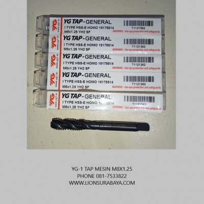 Jual tap mesin spiral M8X1.25 (T1121) merk YG-1