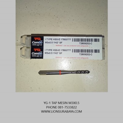 Jual tap mesin spiral M3x0.5 (T2809) merk YG-1