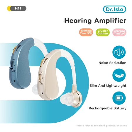 Dr.isla Alat Bantu Dengar Orang Tua/Isi ulang / fungsi ganda frekuensi tinggi dan rendah / empat tingkat volume H11 Dr.Isla Official Shop