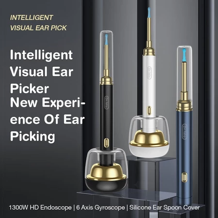 Dr.isla Pembersih Telinga Korek Kuping Kamera 1300W Piksel Dilengkapi dengan fungsi desinfeksi UV Basis pengisian daya smart Dr.Isla Official Shop