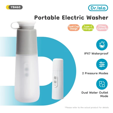 Dr.isla YB460 Bidet Portable Travel Electric Sprayer Travel Shower Personal Cleaner Jet Washer Hygiene Bottle Spray Washing Untuk Ibu Hamil Dr.Isla Official Shop