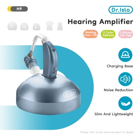 Dr.isla Alat Bantu Dengar Orang Tua Telinga Rechargable Hearing Beberapa penyesuaian gigi Enam jenis penutup telinga in-ear H9 Dr.Isla Official Shop