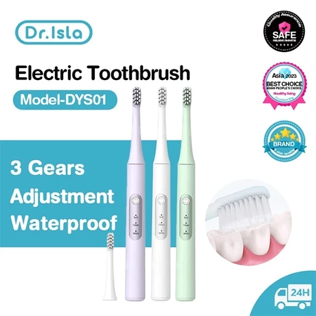 Dr.isla Sikat Gigi Electric Beralih di antara tiga mode Sikat Gigi Dewasa Electric Toothbrush Waterproof IPX7 Ultrasonic Vibration 16500 Dr.Isla Official Shop