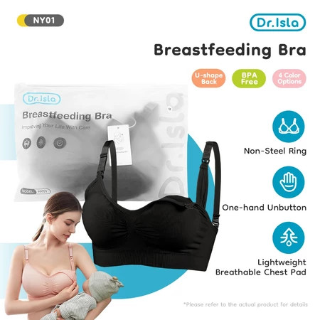 Dr.isla Bra Menyusui Tanpa Kawat Bh Menyusui Jumbo Breastfeeding Bra Ibu Hamil Busa Tipis Kancing Depan Dr.Isla Official Shop