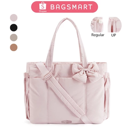 BAGSMART Tas Wanita Tote Ringan Bow Multifungsi Selempang Puffy Stylish Gym Bag Tahan Air Bagsmart Official Shop