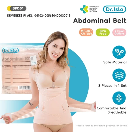 Dr.isla Korset Melahirkan 3 in 1 Korset Pelangsing Perut Buncit Postpartum Adjustable Corset Korset Ibu Melahirkan Dr.Isla Official Shop