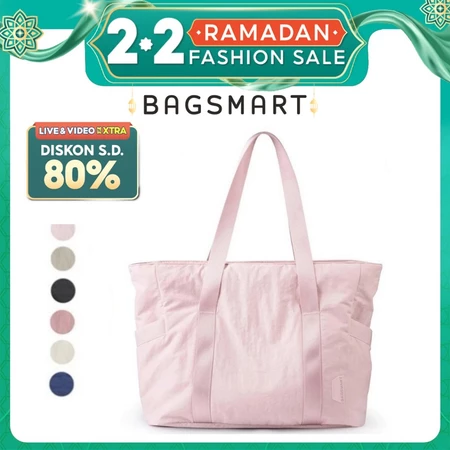 BAGSMART Tas Tote Bag Wanita Large Capacity Casual Shopper Tahan Air Bag Gym Yoga Bag for Sport Work Bagsmart Official Shop