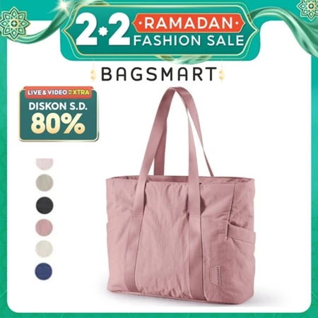 BAGSMART Tas Wanita Tote Bag Tas Selempang Ransel Tas Kuliah 15.6inch Laptop For Travel Work Beach Bagsmart Official Shop