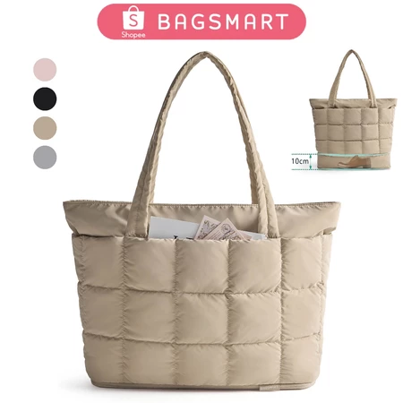 BAGSMART Duffel Bag Diperluas 28L Quilted Tote Bag Anti Air Ringan Bisa for Travel Kerja & Liburan Bagsmart Official Shop