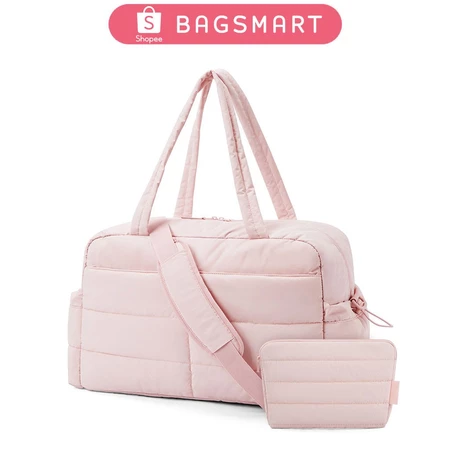 BAGSMART Tas Travel Duffel Tote Bag Gym Bag Tahan Air 32L Wanita Workout Bag Memberi Tas Kosmetik Bagsmart Official Shop