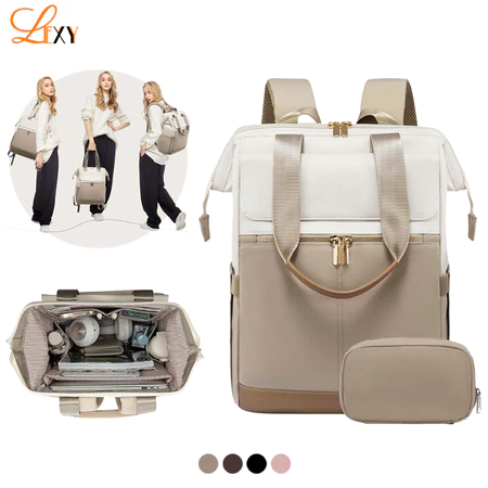 LEXY Set 2 in 1 Tas Ransel Wanita Tas Ransel Laptop 15,6 inch Tahan Air Tas Sekolah Wanita Backpack Lexy Official Store