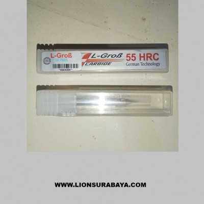 Jual Endmill carbide 2 flute diameter 0.2mm Long 50mm HRC55 Merk L-grob