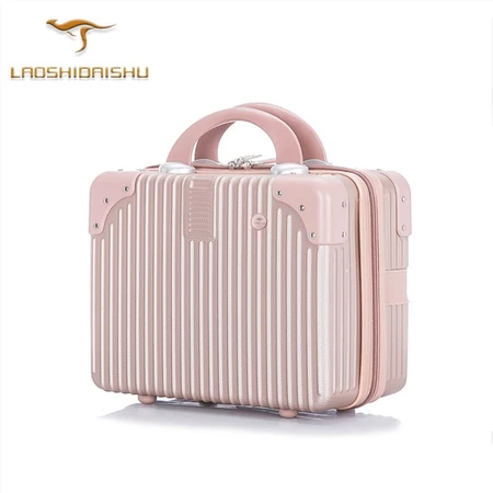 Laoshidaishu Koper Mini 14 inch Beauty Case tas make up koper Kosmetik Premium Kosmetik Box Laoshidaishu Official Store
