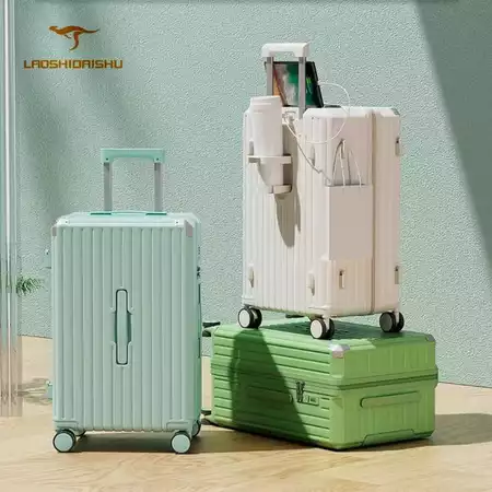 Laoshidaishu Koper 24 Inch Kabin Bagasi Size 20/28 Inch - Desain Stand cup charger Usb Bergaransi Laoshidaishu Official Store