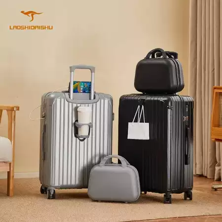 Laoshidaishu Koper kabin 20 Inch pengisian daya usb Koper 22 Inch dengan tempat cangki koper 24 Inch berkapasitas besar Laoshidaishu Official Store