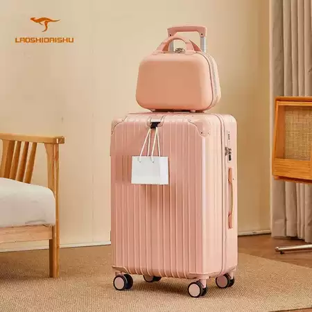 Laoshidaishu koper Kabin 20 Inch Bagasi tas koper besar anak perempuan 24 Inch Beauty Case koper Mini 18 Inch Laoshidaishu Official Store