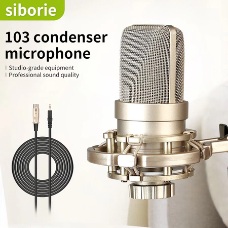 Siborie 103 mic Capacitive microphones with anti-vibration stand SET Pengiriman cepat Siborie Official Shop
