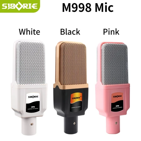 Siborie M998 Mic condenser microphone 3.5mm Live Mikrofon incl.stand set recording streaming podcast PC Siborie Official Shop