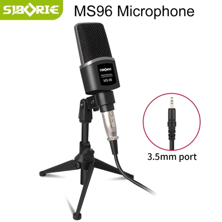 Siborie MS96 Mikrofon Kabel Profesional , Anti-interferensi, Tanpa penundaan, With tripod,Mikrofon Penting untuk Streaming Langsung Siborie Official Shop