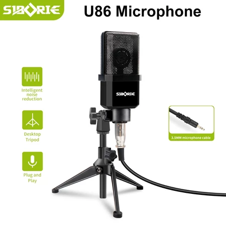 Siborie U86 Mic Standar baru untuk audio profesional tripod original untu Podcast PC Gaming Live Siborie Official Shop
