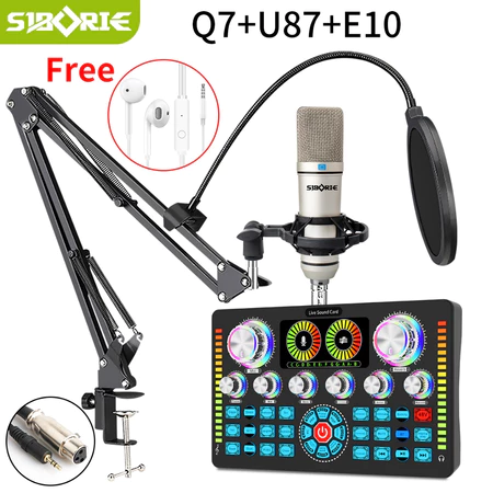 Siborie Tingkat tinggi Paket Lengkap Q7+U87/103 Sound Card Mic Set Pengiriman cepat Siborie Official Store