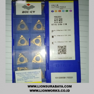 Jual ZCC-CT RT16.01N-11W YBG201 insert drat dalam 16IR ( 11 ulir per inchi )