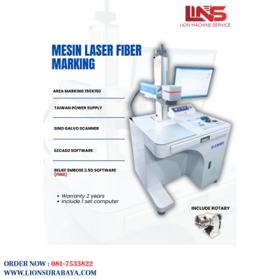 Jual Mesin Laser Fiber Marking 30W   Include 1 set computer + Rotary