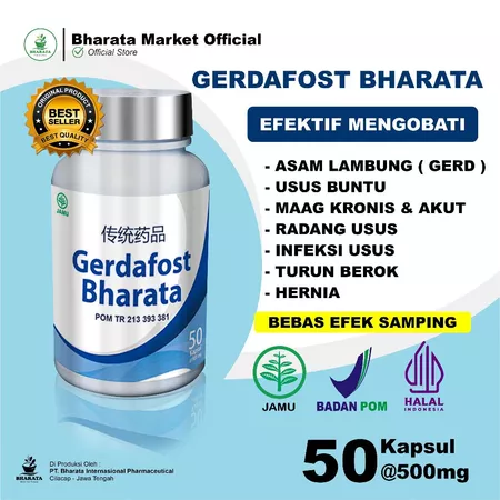 Gerdafost Bharata Obat Gerd Asam Lambung Infeksi Tukak Lambung Maag Kronis Usus Buntu 100% Original Bergaransi Sobat Herbal Official