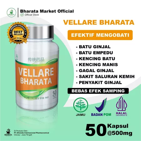 Vellare Bharata - Obat Batu Ginjal - Obat Kencing Batu - Obat Batu Empedu - 100 Original Bergaransi Sobat Herbal Official
