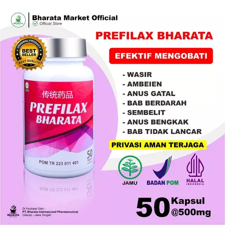 Obat Wasir Ambeien Benjolan Anus BAB Sakit Berdarah Paling Ampuh Prefilax Bharata 100% Original Sobat Herbal Official Store