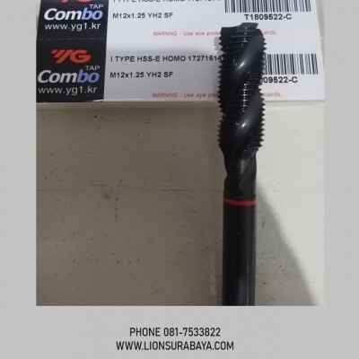 Jual Tap Mesin Spiral Warna Hitam M12x1.25 ( pitch halus ) Merk YG-1 Korea