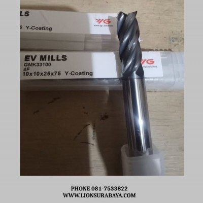 Jual Endmill Carbide 4 flute diameter 10mm ( EV Mills Series ) Merk Yg-1 korea