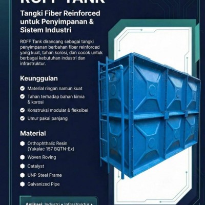 fabrikasi fiberglass pembuatan roof tank/tangki panel dan tangki stp/ipal untuk pengolahan limbah