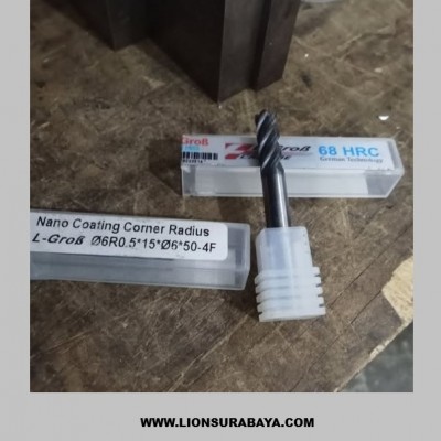Corner Radius Endmill 6 R0.5 HRC68 Merk L-Grob ( Bull Mill )