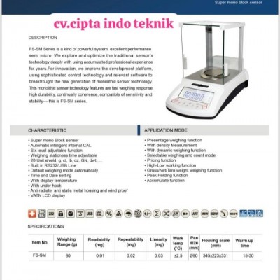 TIMBANGAN SEMI MICRO BALANCE FUJITSU FS -SM 80 GRAM X 0.01 MG
