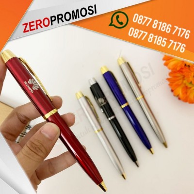 Pulpen Stainless 222 Custom Logo – Souvenir Promosi Elegan & Profesional